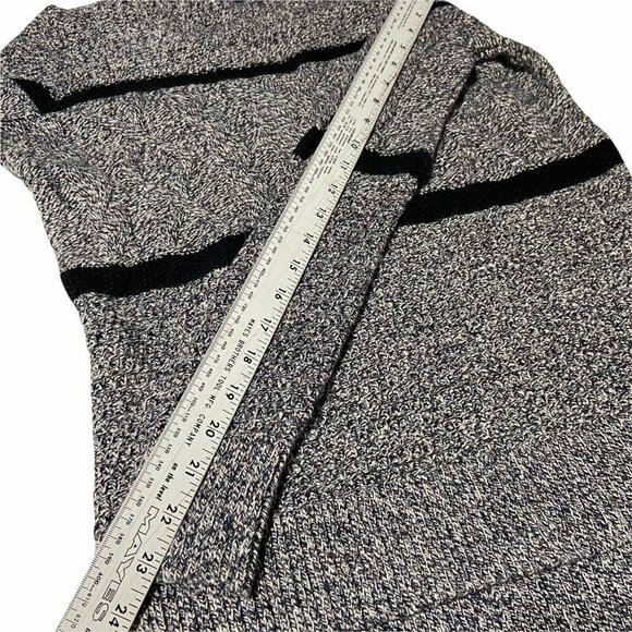 Madewell Patternstorm Pullover Sweater Size S Gray/Black High Low Cable Knit - Picture 6 of 10